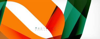 Geometrik soyut arkaplan - beyaz üzerine çok renkli soyut şekiller. Duvar Kağıdı, Sancak, Arkaplan, İniş Sayfası için Vektör İllüstrasyonu