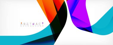 Asgari soyut arkaplan - beyaz üzerine gölge çizgileri ile örtüşen renk şekilleri. Duvar Kağıdı, Sancak, Arkaplan, İniş Sayfası için Vektör İllüstrasyonu