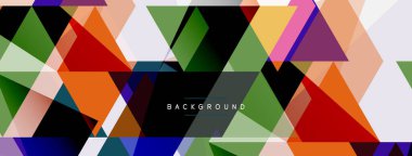 Renkli üçgen bileşimi, geometrik soyut arkaplan. Tekno veya iş konsepti, duvar kağıdı, afiş, arkaplan, iniş sayfası deseni
