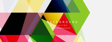 Renkli üçgen bileşimi, geometrik soyut arkaplan. Tekno veya iş konsepti, duvar kağıdı, afiş, arkaplan, iniş sayfası deseni