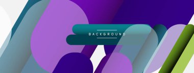 Soyut arkaplan. Yuvarlak şekiller, gri arkaplanda çizgiler. Duvar kağıdı afişi veya iniş sayfası için vektör illüstrasyonu