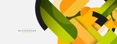 Yuvarlak geometrik şekiller çizgiler ve daireler. Duvar kağıdı afişi ya da iniş sayfası için vektör şablonu