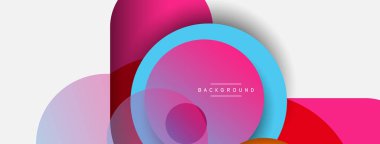 Yaratıcı geometrik duvar kağıdı. Asgari soyut arkaplan. Duvar kağıdı arkaplanı veya iniş sayfası için daire bileşimi vektör çizimi