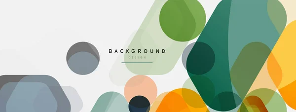 Kleurbelletjes en afgeronde geometrische vormen op wit. Vector geometrische minimale abstracte achtergrond voor behang, banner, achtergrond, landing page — Stockvector