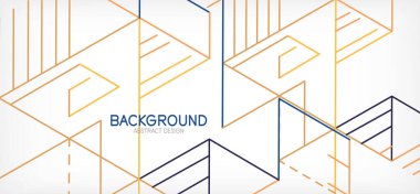 Soyut arkaplan. Beyaz arkaplanda renk çizgileri. Doğrusal soyut kompozisyon. Duvar kağıdı, afiş, arkaplan, iniş sayfası için tekno veya iş konsepti