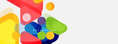 Soyut yuvarlak geometrik şekiller ve daireler. Duvar kağıdı, afiş, arkaplan veya iniş için moda tekno iş şablonu