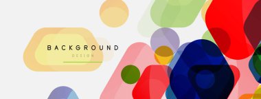 Beyaz üzerine renkli baloncuklar ve yuvarlak geometrik şekiller. Duvar kağıdı, pankart, arkaplan, iniş sayfası için vektör geometrik asgari özet arkaplan
