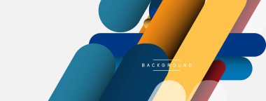 Yuvarlak şekiller ve çizgiler üst üste biniyor. Duvar kağıdı afişi veya iniş sayfası için vektör illüstrasyonu