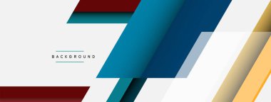 Vektör arkaplanı. Gölge efektli soyut örtüşen renk çizgileri tasarımı. Duvar kağıdı afişi için resim arkaplanı veya iniş sayfası