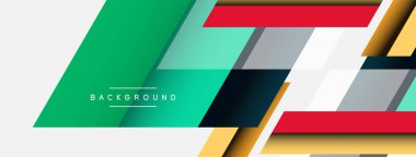 Vektör arkaplanı. Gölge efektli soyut örtüşen renk çizgileri tasarımı. Duvar kağıdı afişi için resim arkaplanı veya iniş sayfası