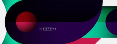 Geometrik soyut arkaplan. Duvar kağıdı arkaplanı veya iniş sayfası için yuvarlak şekiller, daireler, satır bileşimi