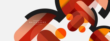 Geometrik şekiller bileşim soyut arkaplan. Çember çizgileri ve dikdörtgenler. Duvar kağıdı afişi veya iniş sayfası için vektör illüstrasyonu