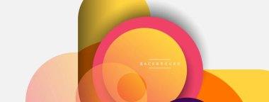 Çember ve yuvarlak şekiller soyut arkaplan. Duvar kağıdı afişi veya iniş sayfası için vektör illüstrasyonu