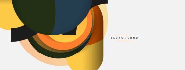 Yaratıcı geometrik duvar kağıdı. Asgari soyut arkaplan. Duvar kağıdı arkaplanı veya iniş sayfası için daire bileşimi vektör çizimi