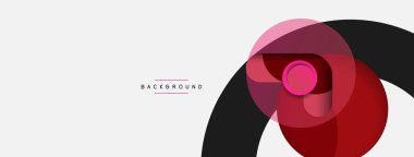 Vektör yuvarlak şekilli daireler minimum geometrik arkaplan. Duvar kağıdı afişi veya iniş sayfası için vektör illüstrasyonu