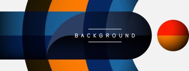 Geometrik soyut arkaplan. Duvar kağıdı arkaplanı veya iniş sayfası için yuvarlak şekiller, daireler, satır bileşimi