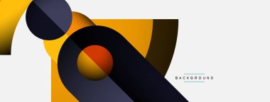 Geometrik soyut arkaplan. Duvar kağıdı arkaplanı veya iniş sayfası için yuvarlak şekiller, daireler, satır bileşimi