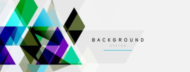 Renkli üçgen bileşimi, geometrik soyut arkaplan. Tekno veya iş konsepti, duvar kağıdı, afiş, arkaplan, iniş sayfası deseni