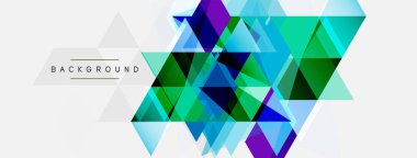 Mozaik üçgenler geometrik arkaplan. Tekno veya iş konsepti, duvar kağıdı, afiş, arkaplan, iniş sayfası deseni