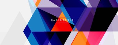 Renkli üçgen bileşimi, geometrik soyut arkaplan. Tekno veya iş konsepti, duvar kağıdı, afiş, arkaplan, iniş sayfası deseni