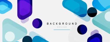 Soyut yuvarlak geometrik şekiller ve daireler. Duvar kağıdı, afiş, arkaplan veya iniş için moda tekno iş şablonu