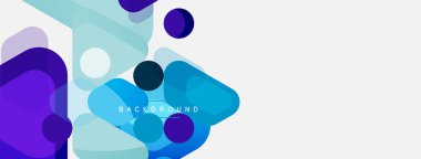 Soyut yuvarlak geometrik şekiller ve daireler. Duvar kağıdı, afiş, arkaplan veya iniş için moda tekno iş şablonu