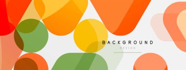 Beyaz üzerine renkli baloncuklar ve yuvarlak geometrik şekiller. Duvar kağıdı, pankart, arkaplan, iniş sayfası için vektör geometrik asgari özet arkaplan