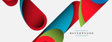 Soyut arkaplan. Minimum geometrik daireler ve koyu gölgeli yuvarlak şekiller. Duvar kağıdı afişi veya arkaplan için moda teknoloji iş şablonu