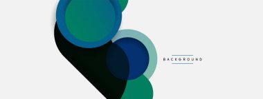 Vektör yuvarlak şekilli daireler minimum geometrik arkaplan. Duvar kağıdı afişi veya iniş sayfası için vektör illüstrasyonu