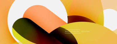 Yuvarlak şekiller daireler ve diğer geometrik şekiller. Duvar kağıdı afişi arkaplan kartı veya iniş sayfası için vektör illüstrasyonu