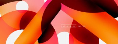 Yuvarlak şekiller daireler ve diğer geometrik şekiller. Duvar kağıdı afişi arkaplan kartı veya iniş sayfası için vektör illüstrasyonu