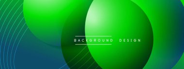 Gölgeli gradyan daireler. Vektör tekno soyut arka plan. Modern üstüste bindirme formları duvar kağıdı arkaplanı, tasarım şablonu