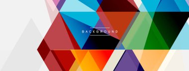 Renkli üçgen bileşimi, geometrik soyut arkaplan. Tekno veya iş konsepti, duvar kağıdı, afiş, arkaplan, iniş sayfası deseni