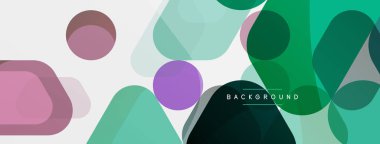 Beyaz üzerine renkli baloncuklar ve yuvarlak geometrik şekiller. Duvar kağıdı, pankart, arkaplan, iniş sayfası için vektör geometrik asgari özet arkaplan