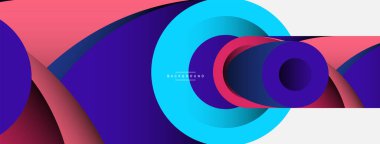 Soyut arkaplan. Minimum geometrik daireler ve koyu gölgeli yuvarlak şekiller. Duvar kağıdı afişi veya arkaplan için moda teknoloji iş şablonu