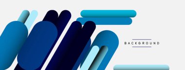 Yuvarlak şekiller ve çizgiler üst üste biniyor. Duvar kağıdı afişi veya iniş sayfası için vektör illüstrasyonu