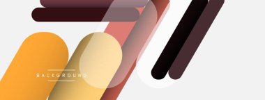 Yuvarlak şekiller ve çizgiler üst üste biniyor. Duvar kağıdı afişi veya iniş sayfası için vektör illüstrasyonu