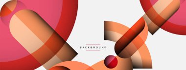 Geometrik soyut arkaplan. Duvar kağıdı arkaplanı veya iniş sayfası için yuvarlak şekiller, daireler, satır bileşimi