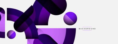 Geometrik soyut arkaplan. Duvar kağıdı arkaplanı veya iniş sayfası için yuvarlak şekiller, daireler, satır bileşimi