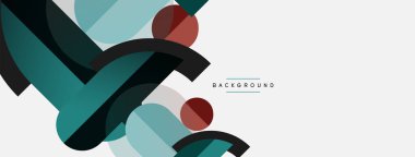 Yuvarlak geometrik şekiller çizgiler ve daireler. Duvar kağıdı afişi ya da iniş sayfası için vektör şablonu