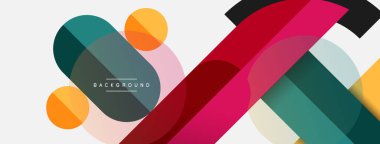 Geometrik şekiller bileşim soyut arkaplan. Çember çizgileri ve dikdörtgenler. Duvar kağıdı afişi veya iniş sayfası için vektör illüstrasyonu