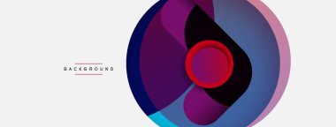 Çember ve yuvarlak şekiller soyut arkaplan. Duvar kağıdı afişi veya iniş sayfası için vektör illüstrasyonu