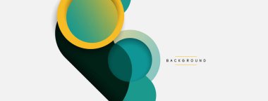 Yaratıcı geometrik duvar kağıdı. Asgari soyut arkaplan. Duvar kağıdı arkaplanı veya iniş sayfası için daire bileşimi vektör çizimi