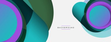 Çember ve yuvarlak şekiller soyut arkaplan. Duvar kağıdı afişi veya iniş sayfası için vektör illüstrasyonu