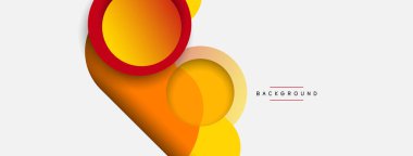 Yaratıcı geometrik duvar kağıdı. Asgari soyut arkaplan. Duvar kağıdı arkaplanı veya iniş sayfası için daire bileşimi vektör çizimi