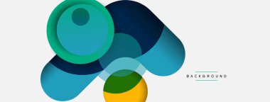 Yaratıcı geometrik duvar kağıdı. Asgari soyut arkaplan. Duvar kağıdı arkaplanı veya iniş sayfası için daire bileşimi vektör çizimi