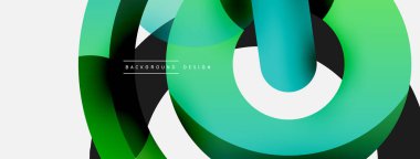 Yuvarlak şekiller daireler ve diğer geometrik şekiller. Duvar kağıdı afişi arkaplan kartı veya iniş sayfası için vektör illüstrasyonu