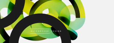 Yuvarlak şekiller daireler ve diğer geometrik şekiller. Duvar kağıdı afişi arkaplan kartı veya iniş sayfası için vektör illüstrasyonu