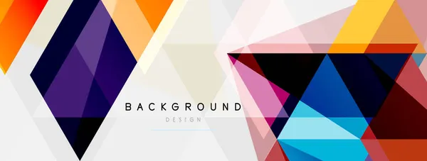 Color triangles composition, geometric abstract background. Techno or business concept, pattern for wallpaper, banner, background, landing page — Stock Vector