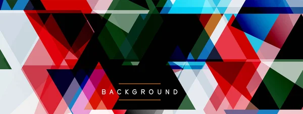 Kleurdriehoeken samenstelling, geometrische abstracte achtergrond. Techno of business concept, patroon voor behang, banner, achtergrond, landing page — Stockvector